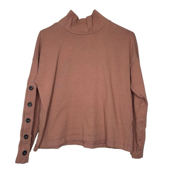 |EUC| MADEWELL Button Sleeve Turtle Neck Top - Picture 1 of 6